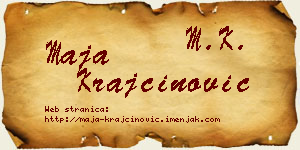 Maja Krajčinović vizit kartica